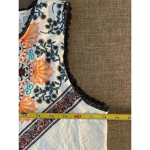 Skylar + Jade Boho Shift Dress Open Back Crochet Trim Colorful Sleeveless NEW - Picture 5 of 8